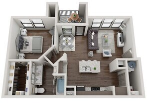 One-Bedroom (A2) 09102 floor plan
